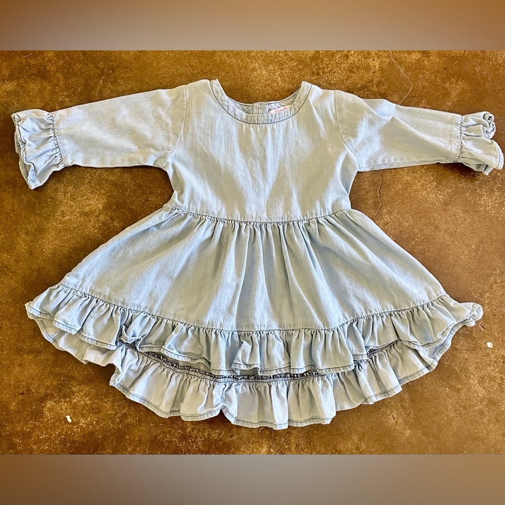 Ruffle Butts Girls Chambray tunic top hi/lo size 4t